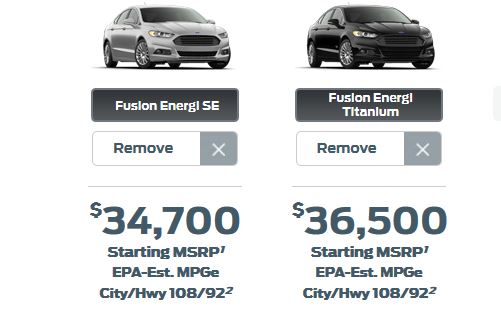2014 ford fusion energi price reduction